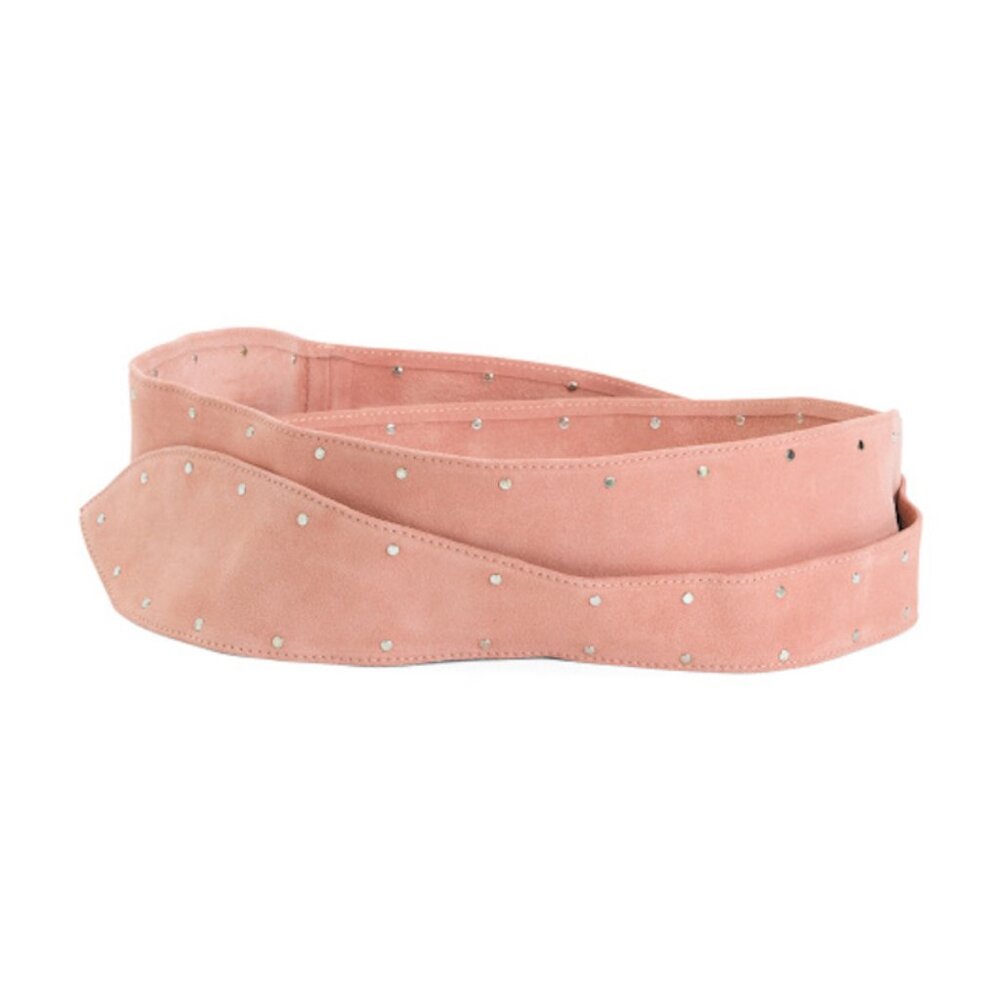 Punto Fibba Pink Suede Studded Belt